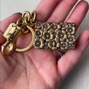 Coach dinky tea rose purse charm with mirror